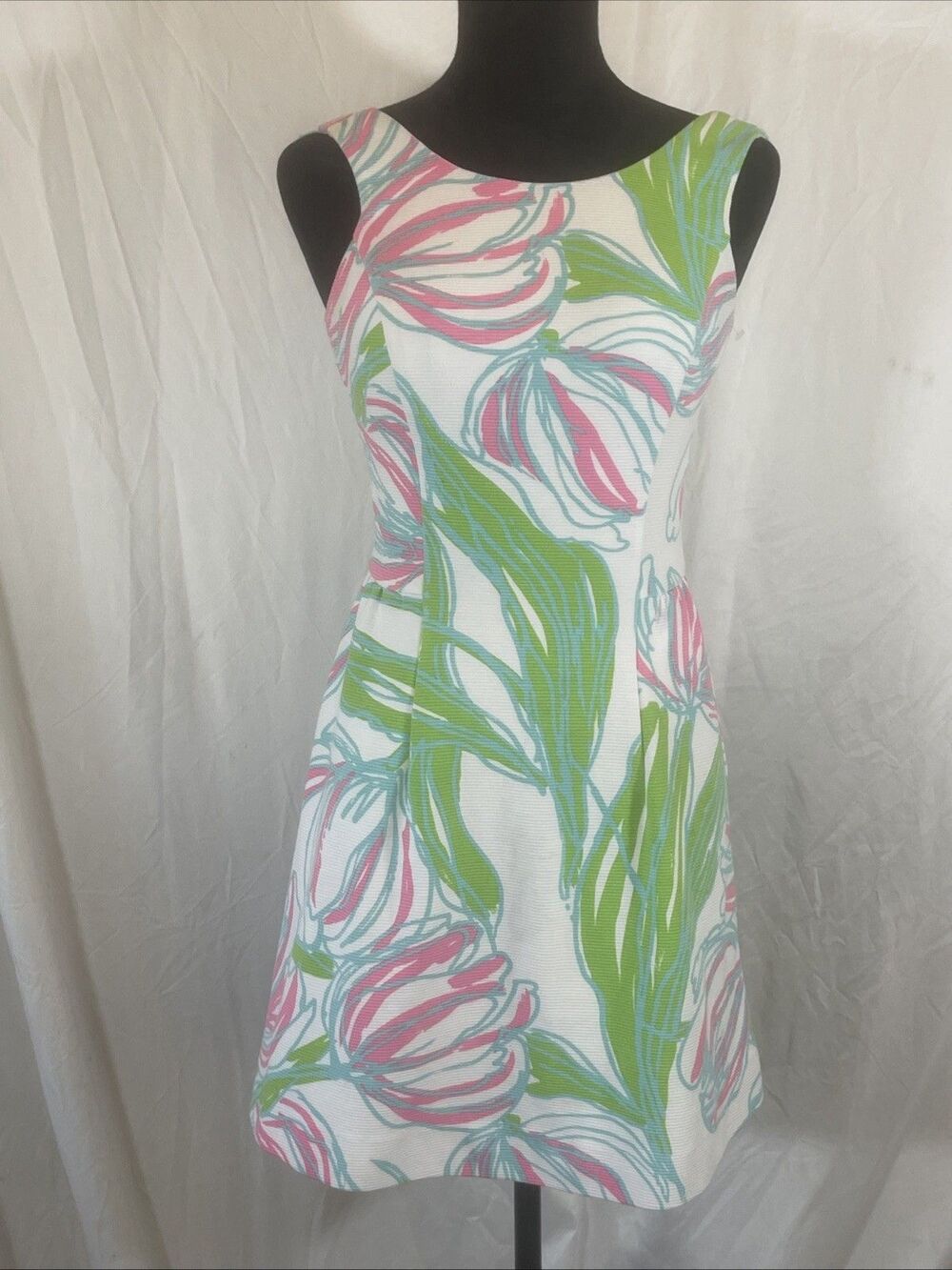 Lilly Pulitzer Bella Ring The Bellboy Ottoman Print Fit Flare Dress Sz XS